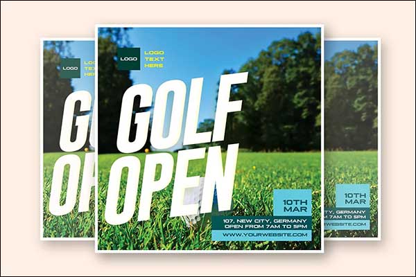 Golf Event Open flyer template