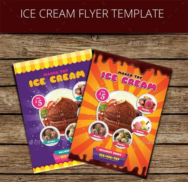Ice Cream Menu PSD, JPG Flyer Template