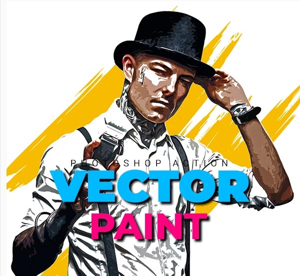 Vector Paint Photoshop, JPG, ABR Action