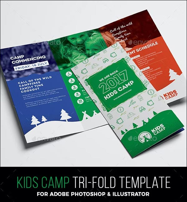 Kids Camp Tri-Fold Brochure Template