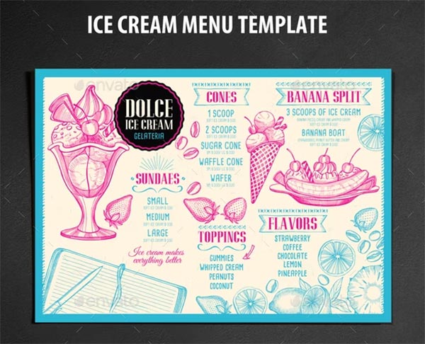 Ice Cream Menu Restaurant Template Ice Cream Menu Restaurant Template