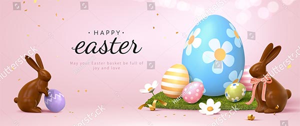3D Easter Banner Template