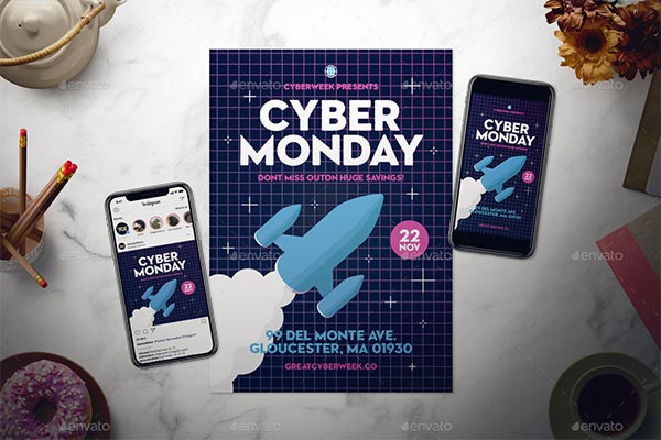 Cyber Monday Flyer Set PSD