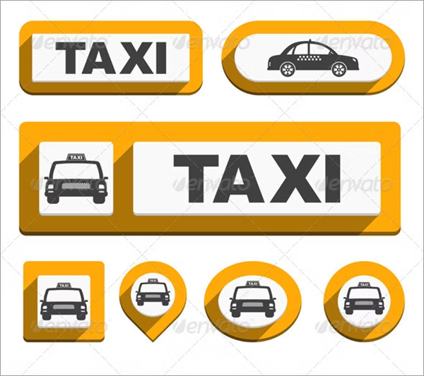 Taxi Icon Buttons Template