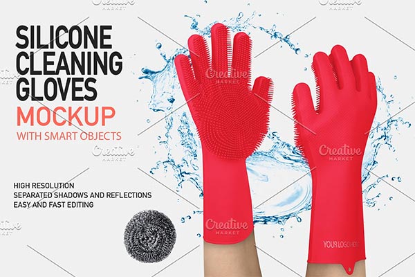 Silicone Gloves Mockup
