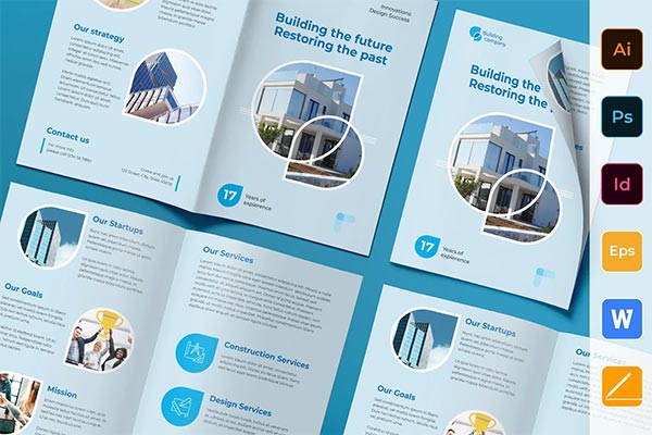 Building Company Brochure Bifold Template