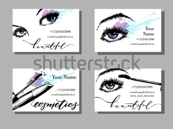 Makeup Artist Business Card Vector Template