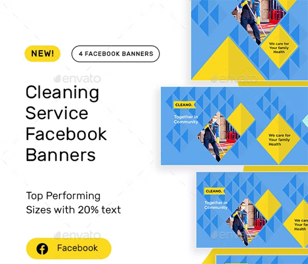 Cleaning Service Facebook Banner Templates