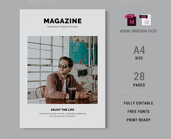 Men Magazine PSD Template Design