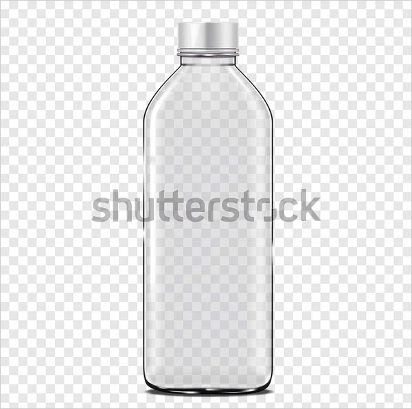 Realistic Water Bottle Vector Mockup