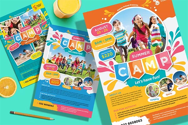 Kids Summer Camp PSD Flyer Design
