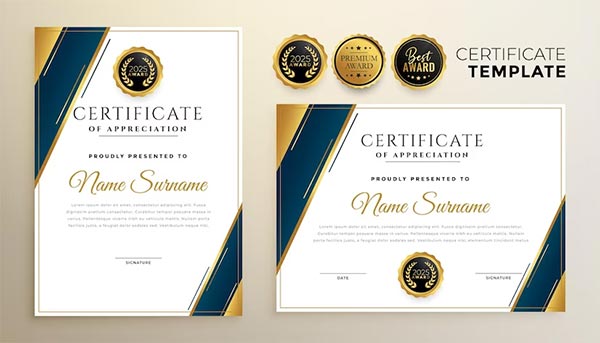Free Modern Multipurpose PSD Certificate Template