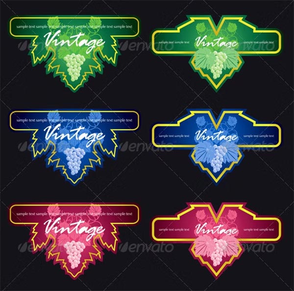 Vintage Wine Labels Set Design