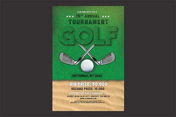Golf Event Flyer PSd Template
