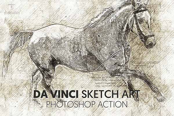 Da Vinci Sketch Art Photoshop Action