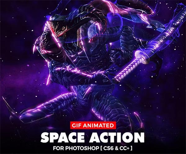Animated Space Photoshop Action