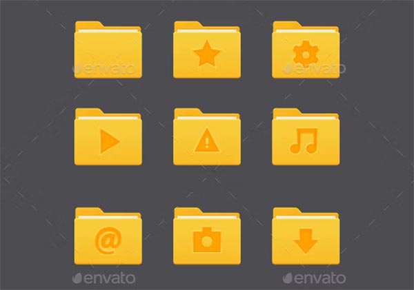 Yellow Folder Icons Template