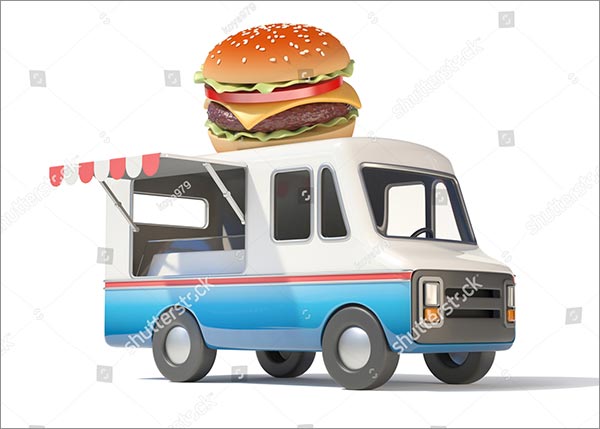 Street Food Truck Vector Banner