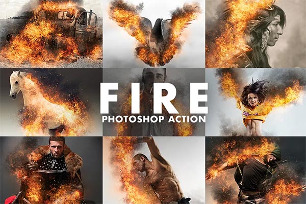 Fire Photoshop Action Template