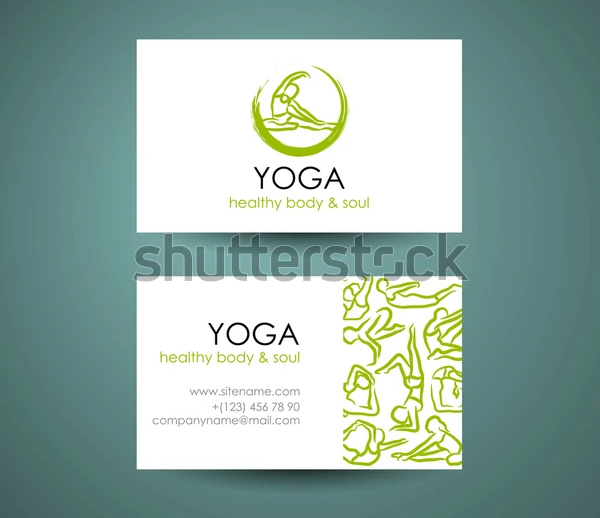 Yoga Position Template Business Card Design