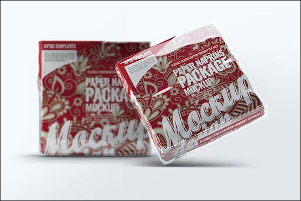 Square Paper Napkins Mock-Up