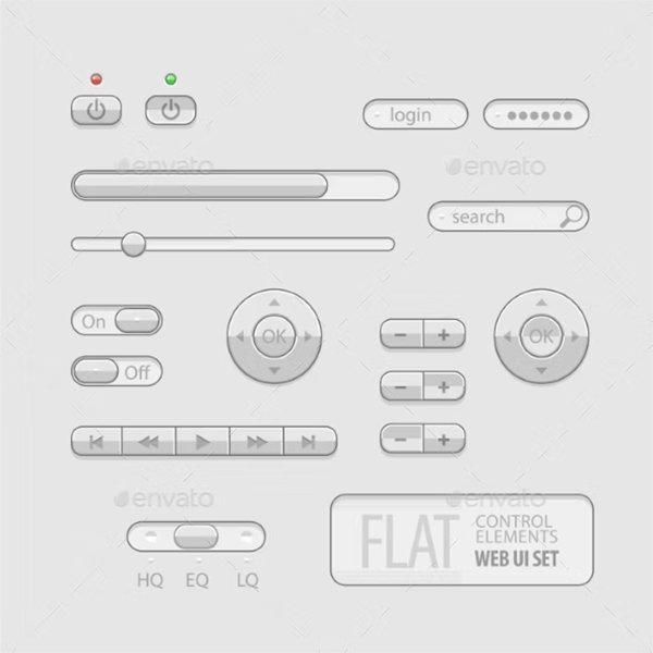 Flat Web UI Elements Design
