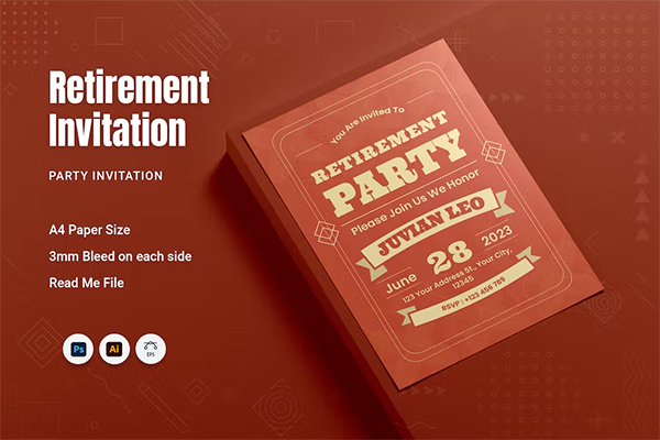 Creative Retirement Party Invitation