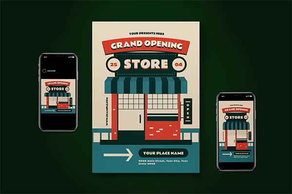 Grand Opening Store Flyer Set