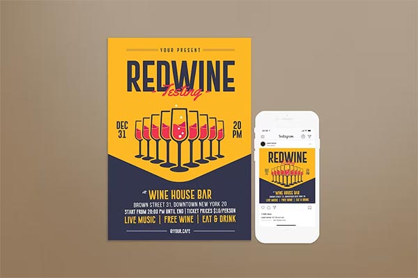 Wine Editable Flyer Template