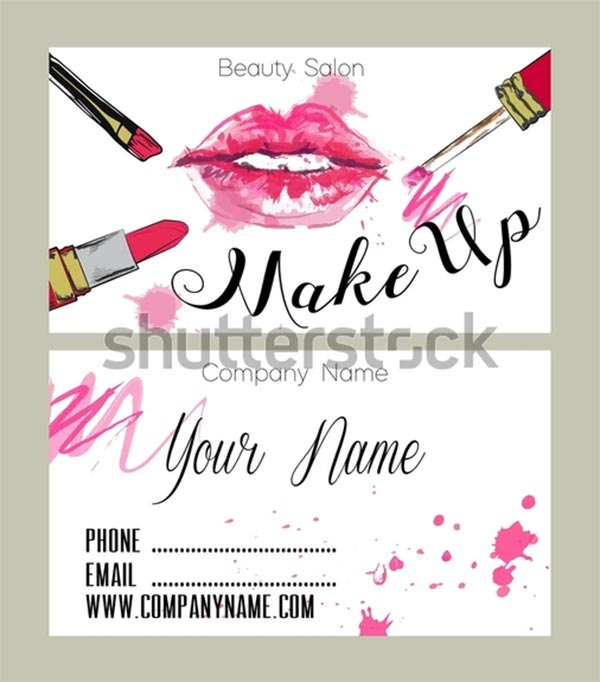 Makeup Artist Business Card Vector Designs