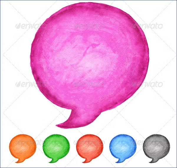 Speech Bubble Watercolor Circle Shape