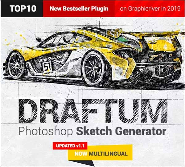 Sketch Generator Draftum Photoshop Plugin