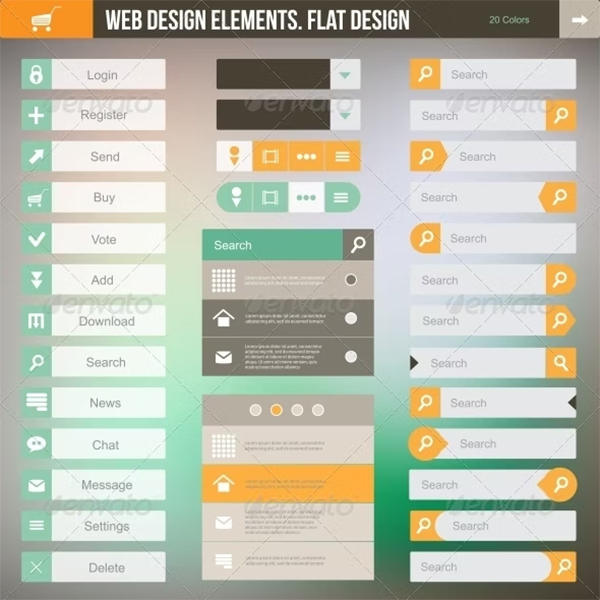 Web Design Element Button Template