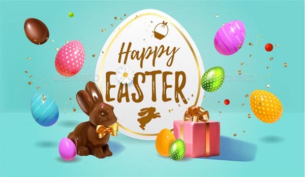 Beautiful Modern Happy Easter Banner