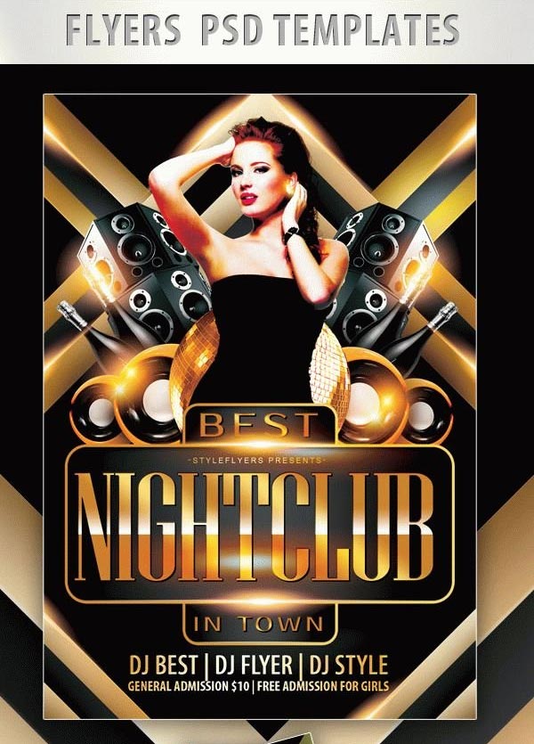Free PSD Best Nightclub in Town Flyer