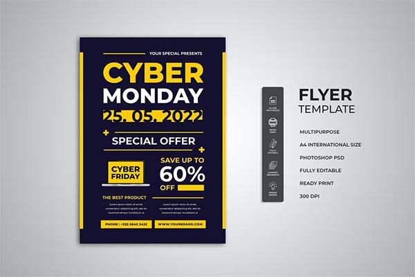 Cyber Monday Flyer PSD File