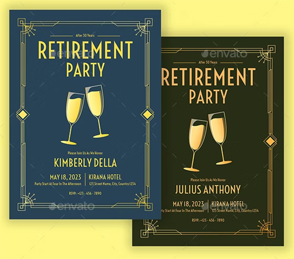 Elegant Retirement Party Invitation Template
