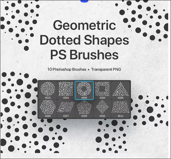Geometric Dotted Shapes Photoshop Brushes