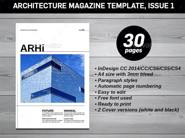 Architecture Magazine Template Layout