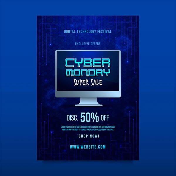 Free PSD Cyber Monday Flyer Templates