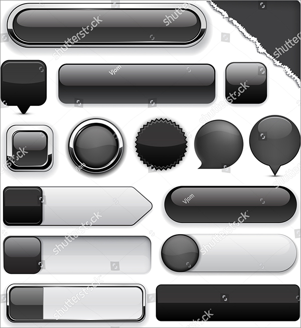 Blank Black Web Buttons Template
