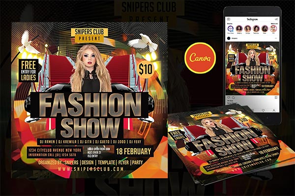 Fashion Show Flyer Canva Template