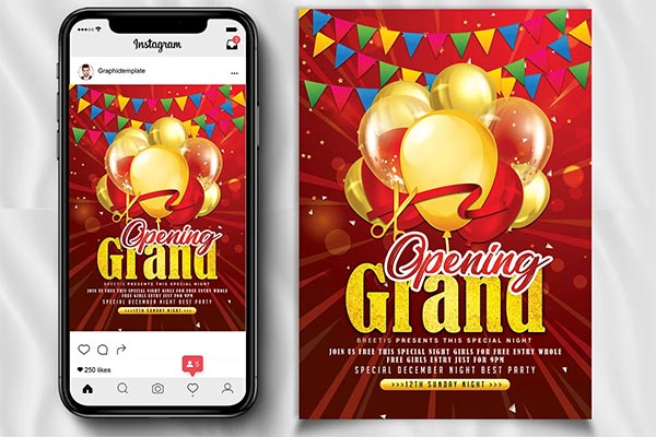 Grand Opening Event Poster and Flyer Template