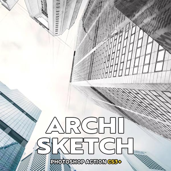 Archi Sketch Action for Photoshop