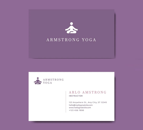 Modern Minimalist Yoga Business Card