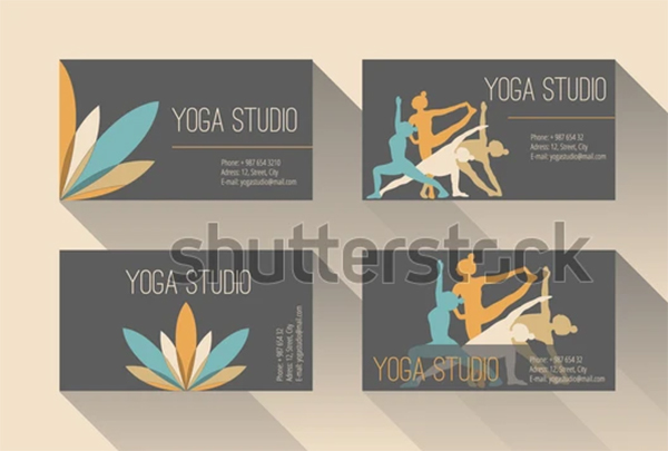 Yoga Studio Business Vector Card Template