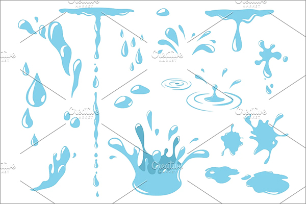 Water Drops Vector Background Template