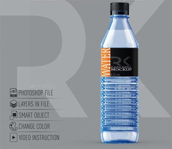 Water Bottle Mockup Template Design