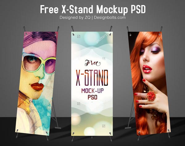 Free High Quality X-Stand Banner Mock-up PSD