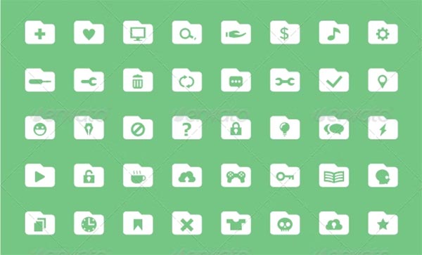 Simple Flat Folder Icons Template